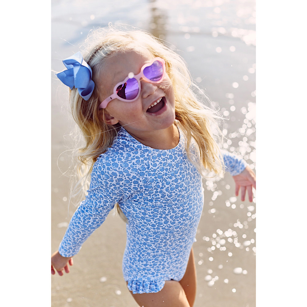 Babiators - Sunglasses - Heart Polarized Mirrored Lenses - Frosted Pink