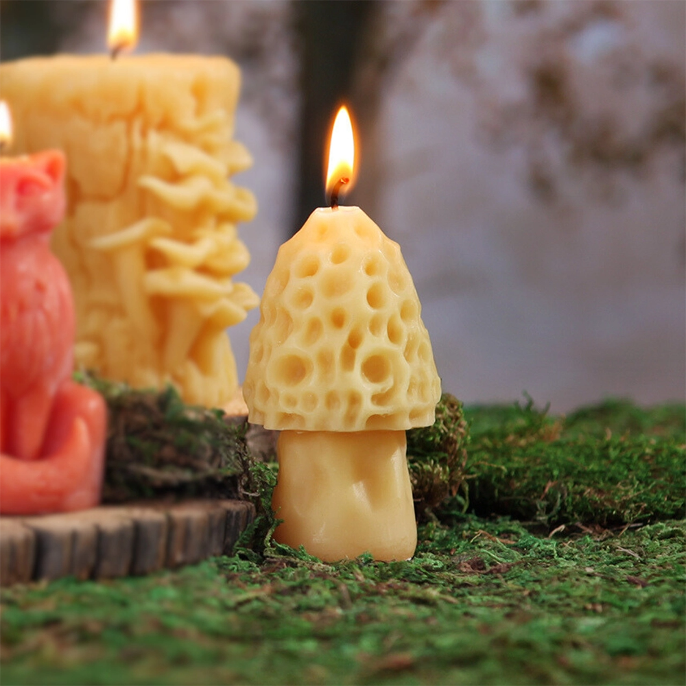 Big Dipper Wax Works Beeswax Candle - Morel Mushroom