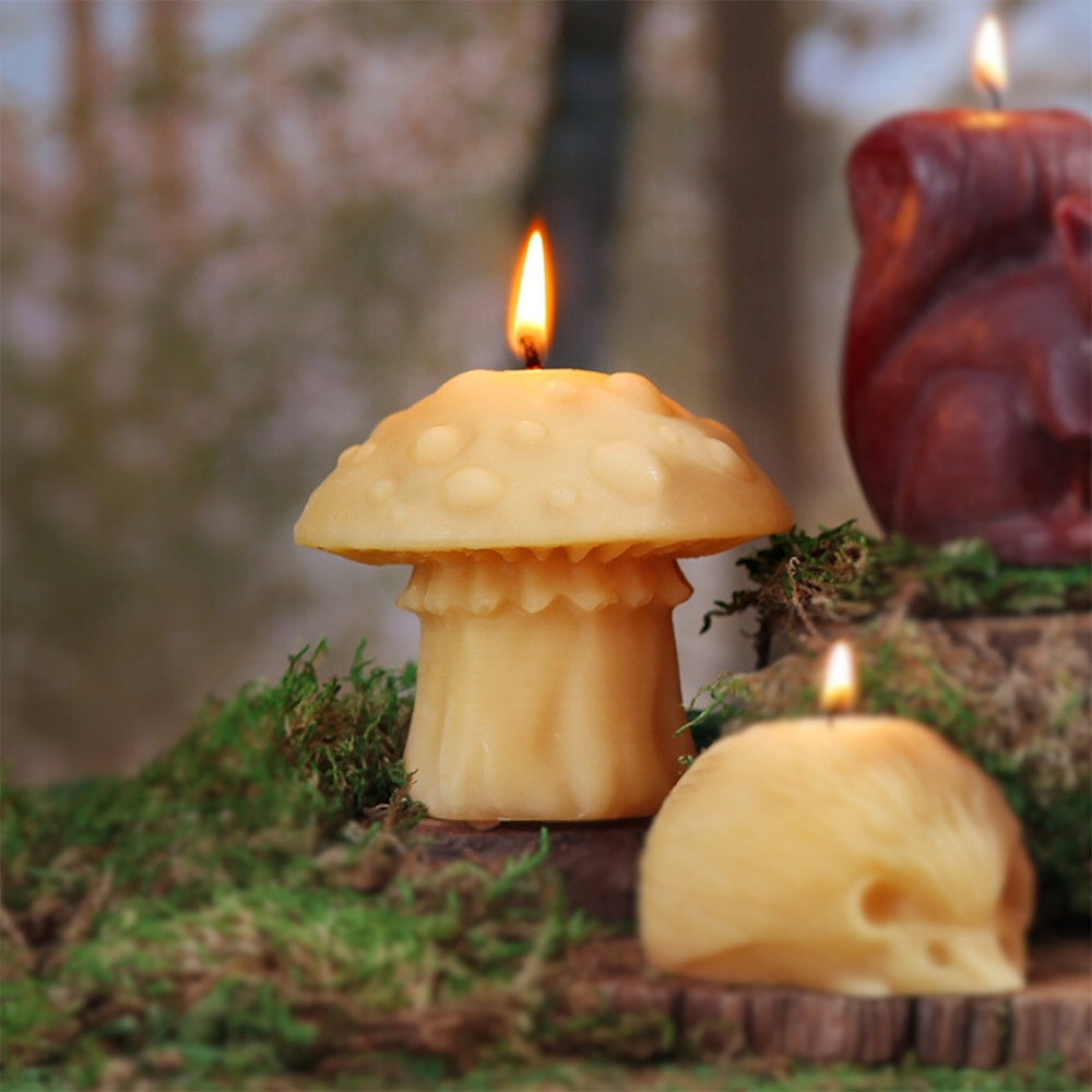 Big Dipper Wax Works Beeswax Candle - Amanita Mushroom