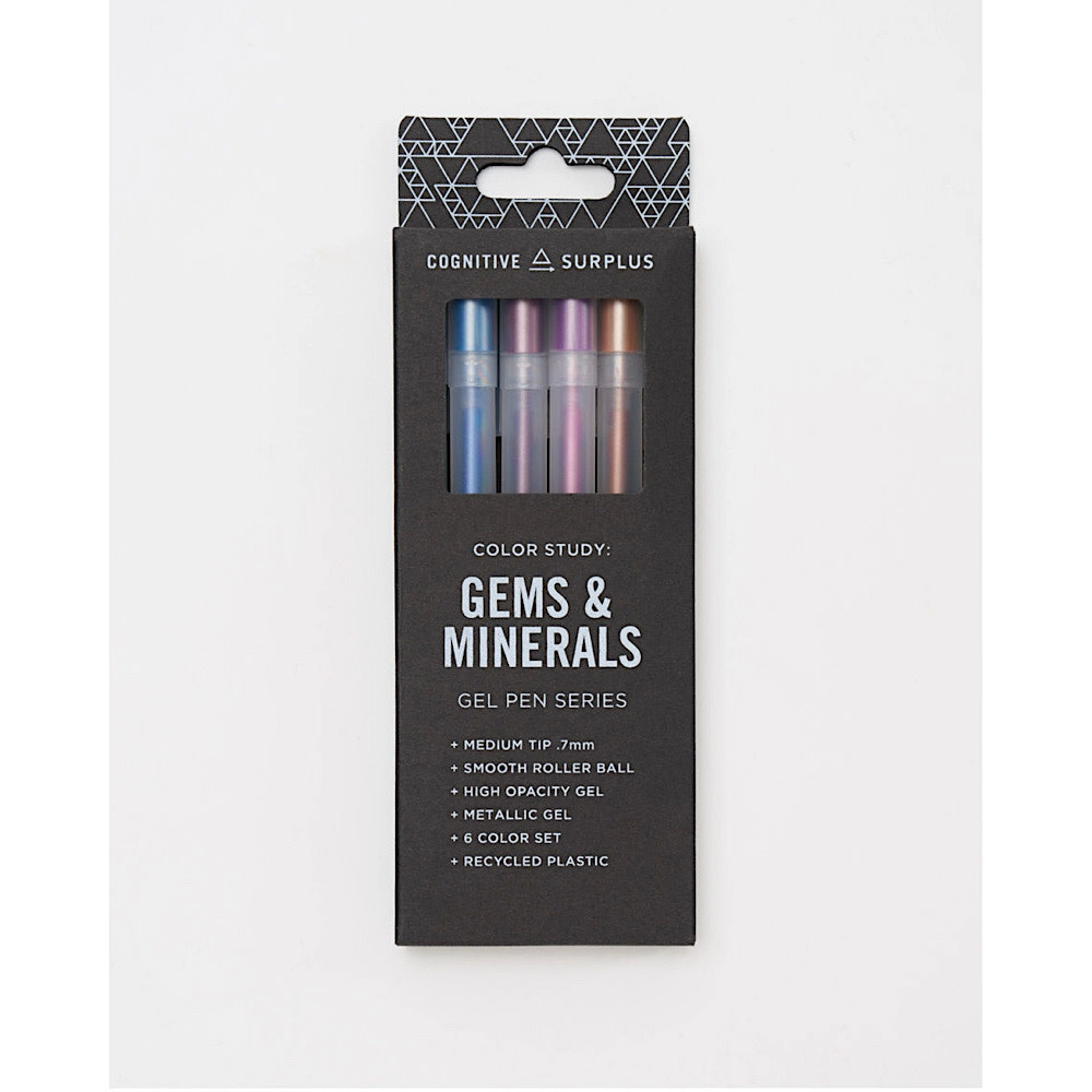 Cognitive Surplus Cognitive Surplus - High-Opacity Gel Pens Pack - Gems & Minerals