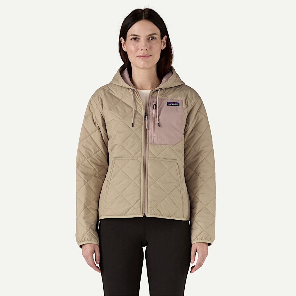Patagonia Womens Diamond Quilted Bomber Hoody - Pumice