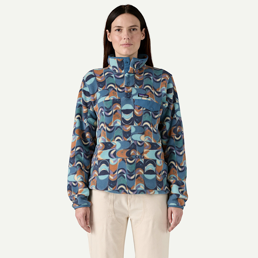 Patagonia Womens Lightweight Synch Snap-T Pullover - Swallowtail Geo: Still Blue