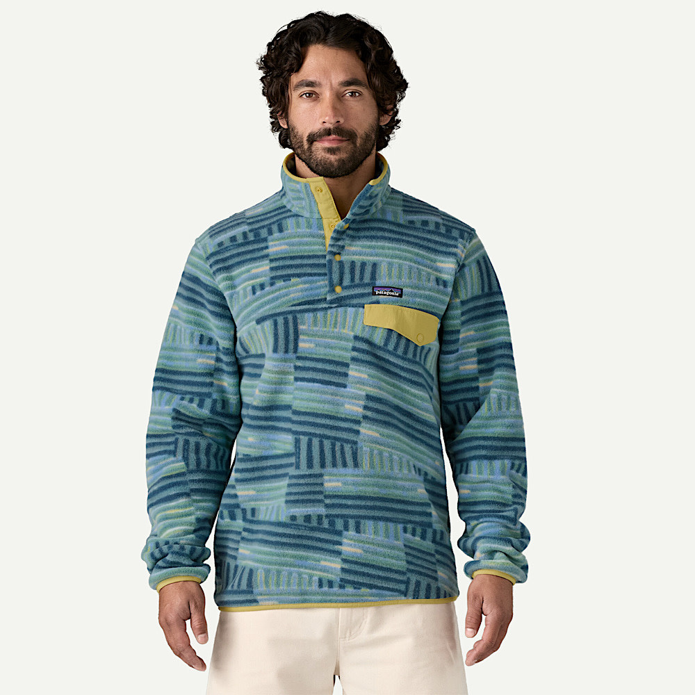Patagonia Mens Lightweight Synch Snap-T Pullover - Quilty Fitz: Wetland Blue