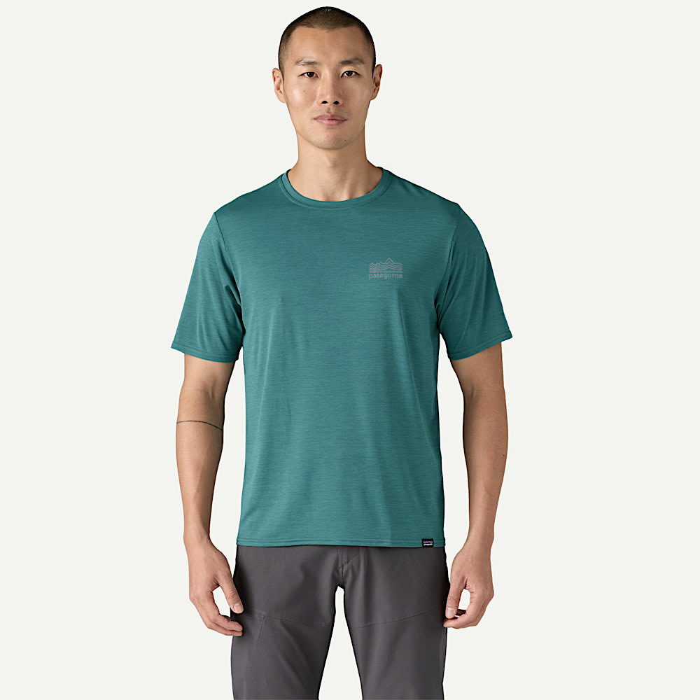 Patagonia Mens Cap Cool Daily Graphic Shirt - Strataspire: Wetland Blue X-Dye