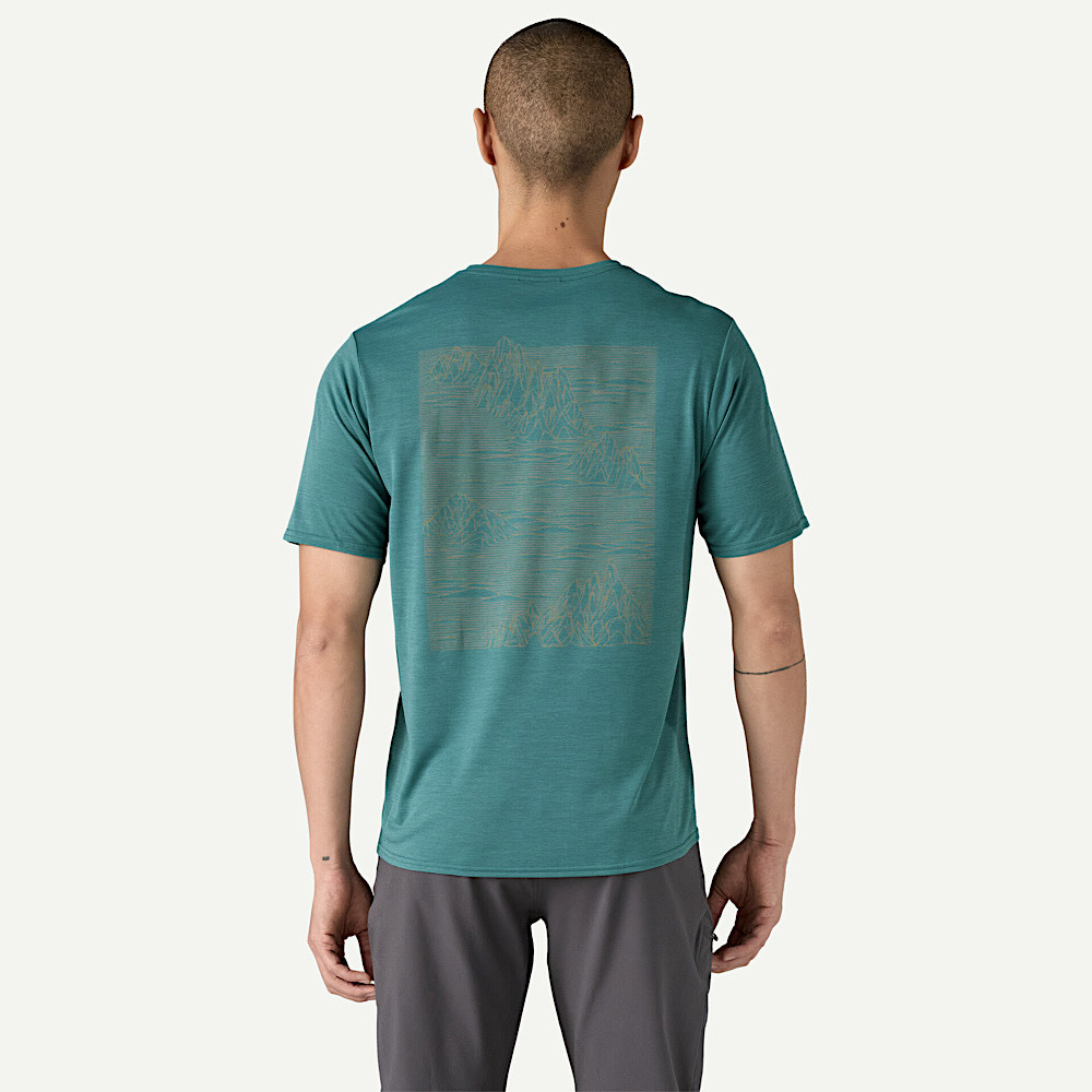 Patagonia Mens Cap Cool Daily Graphic Shirt - Strataspire: Wetland Blue X-Dye
