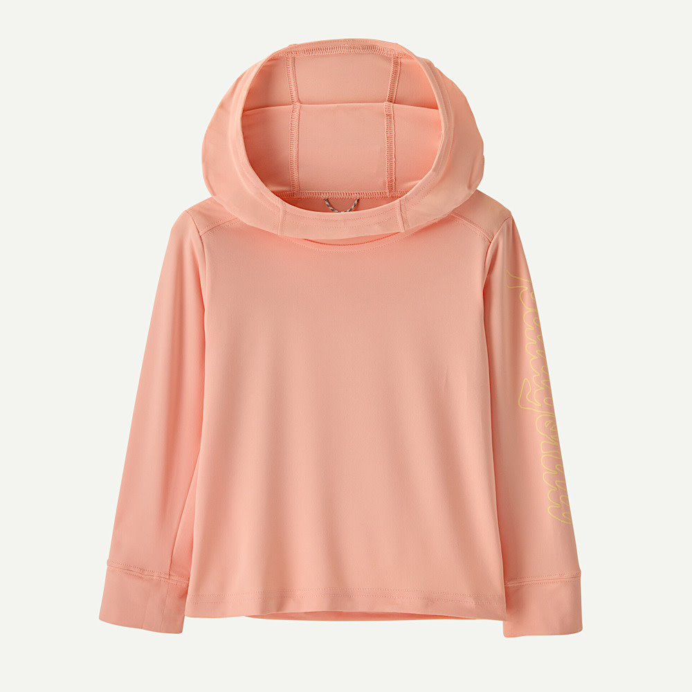 Patagonia Baby Cap Silkweight Hoody - Fitz Script: Sunlit Pink