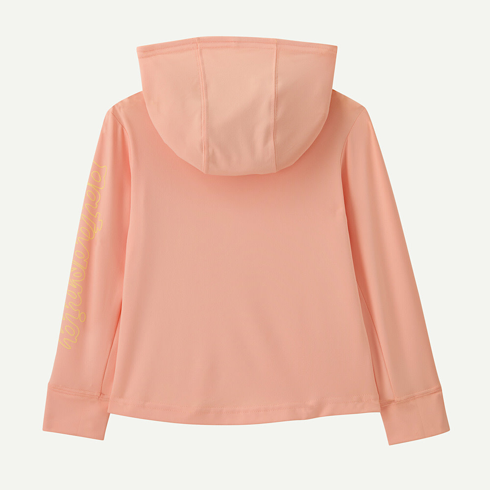 Patagonia Baby Cap Silkweight Hoody - Fitz Script: Sunlit Pink