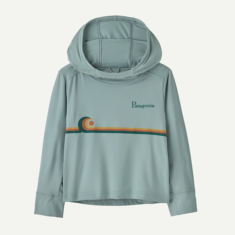 Patagonia Baby Cap Silkweight Hoody - Swelldrifter Stripe: Thermal Blue