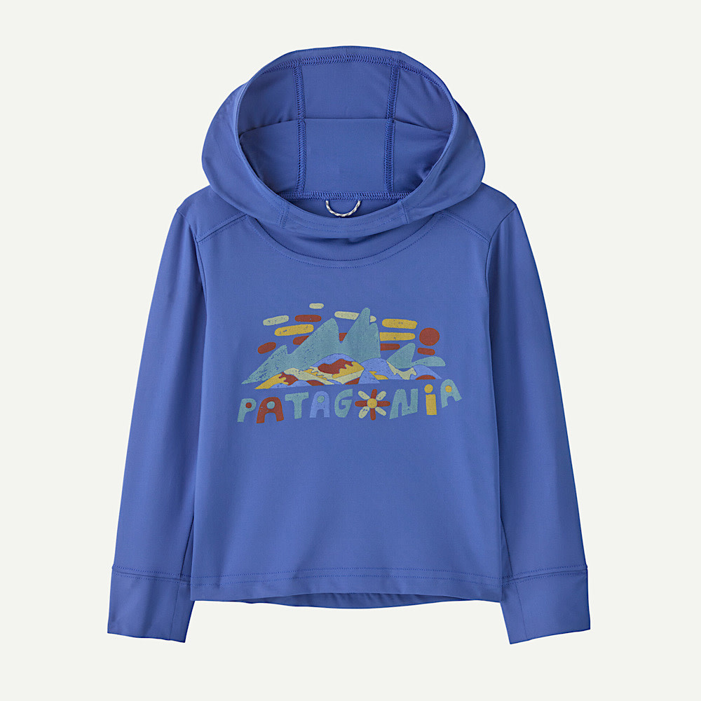 Patagonia Baby Cap Silkweight Hoody - Fitz Roy Superbloom: Eddy Blue