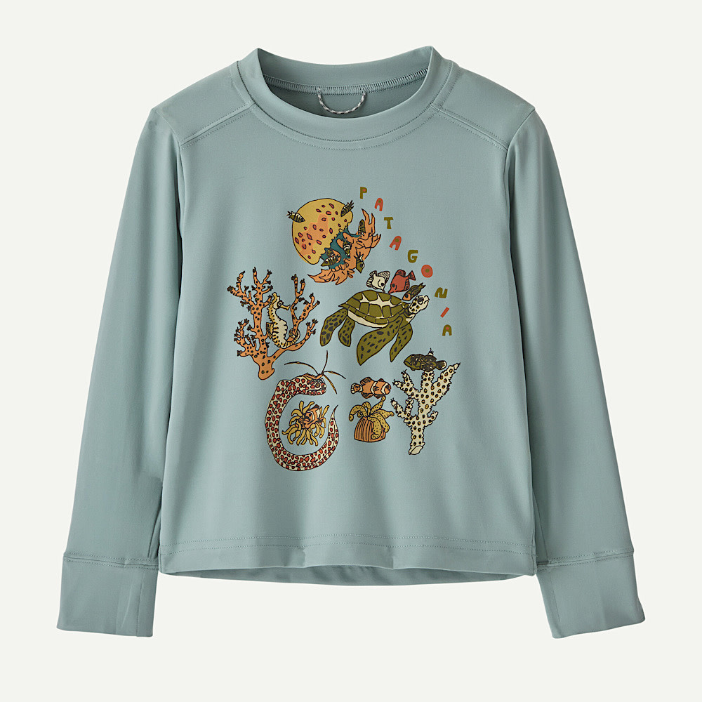 Patagonia Patagonia Baby L/S Cap Silkweight T-Shirt - Coral Community: Thermal Blue