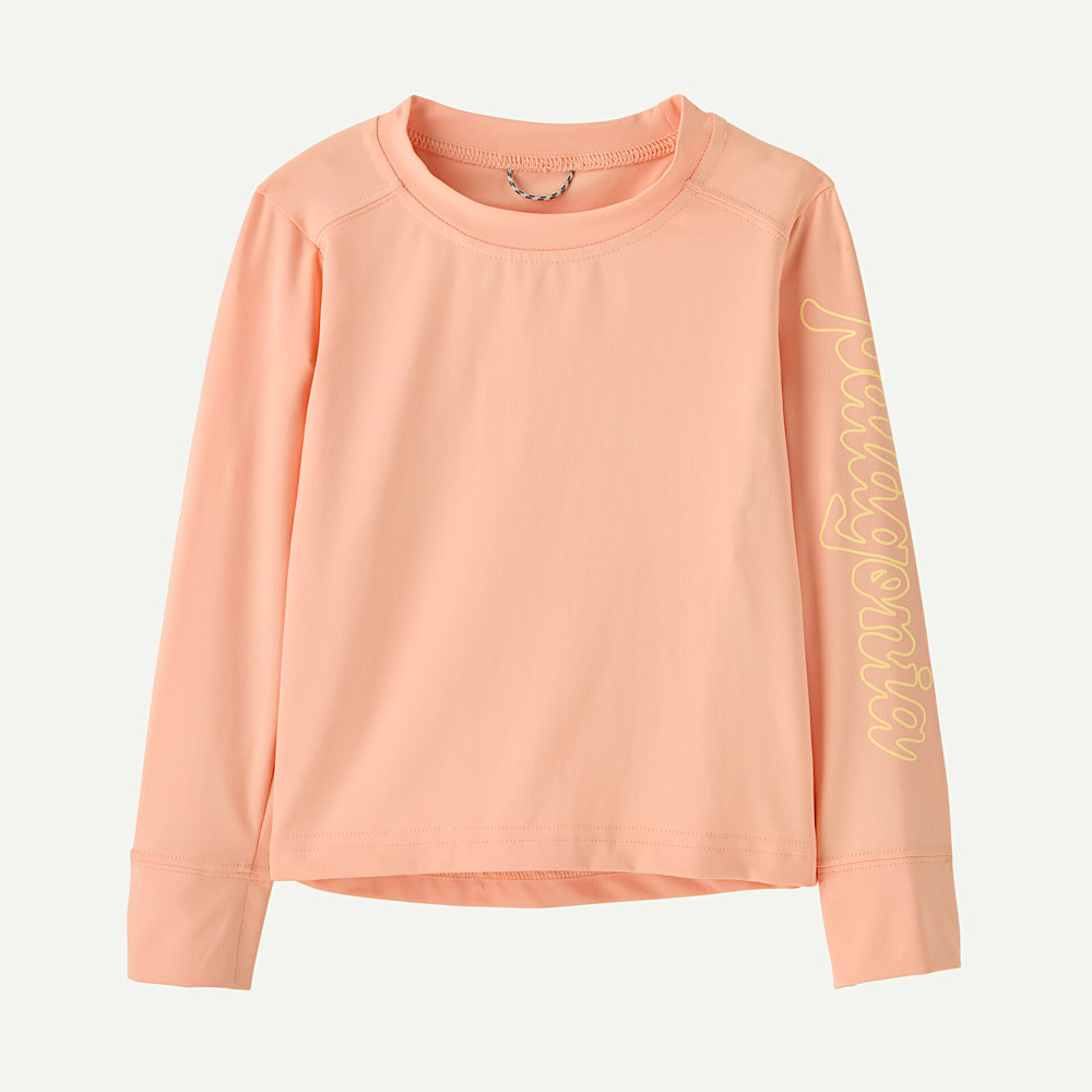 Patagonia Patagonia Baby L/S Cap Silkweight T-Shirt - Fitz Script: Sunlit Pink