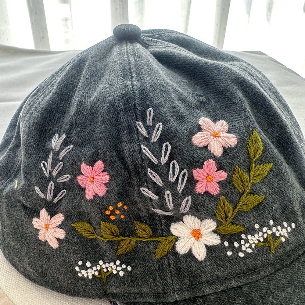 Quince Fables Embroidered Baseball Cap - Flower Garden