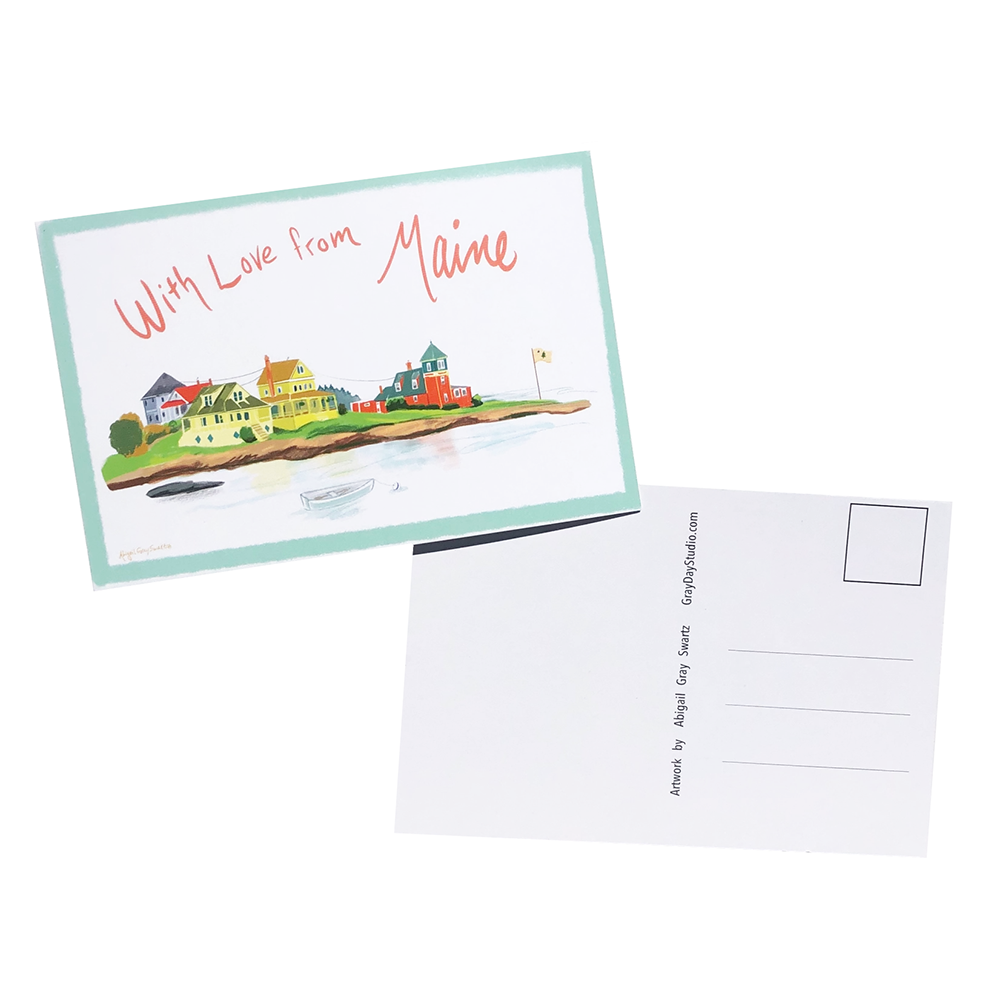 Gray Day Studio Gray Day Studio Postcard - With Love from Maine