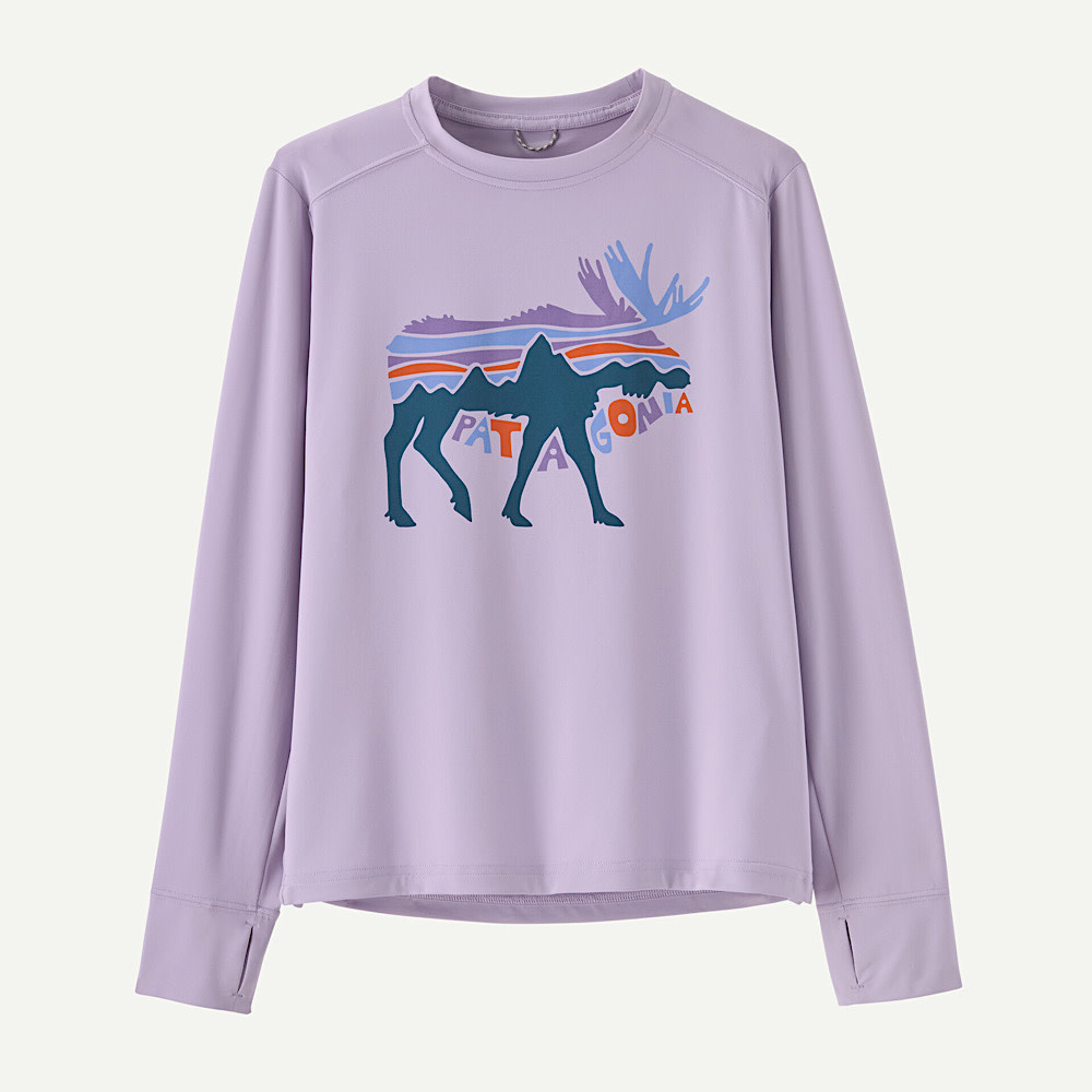 Patagonia Kids Capilene Silkweight T-Shirt - Fitz Roy Moose: Foxglove Purple