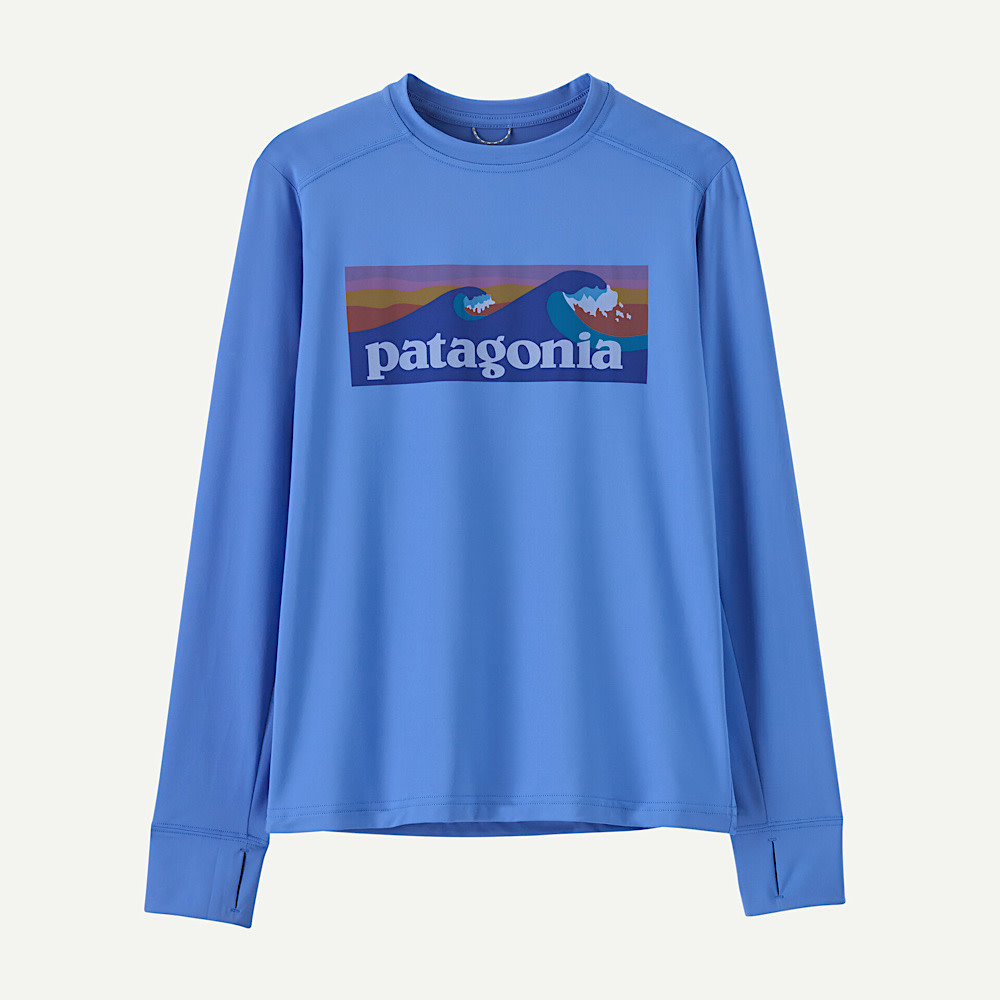 Patagonia Kids Capilene Silkweight T-Shirt - Boardshort Logo: Abundant Blue