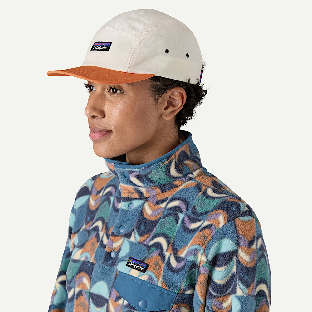 Patagonia P-6 Label Maclure Hat - Birch White w/Rock Melon