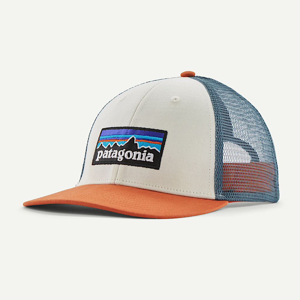 Patagonia LoPro Trucker Hat - P-6 Logo - White/Redtail Rust