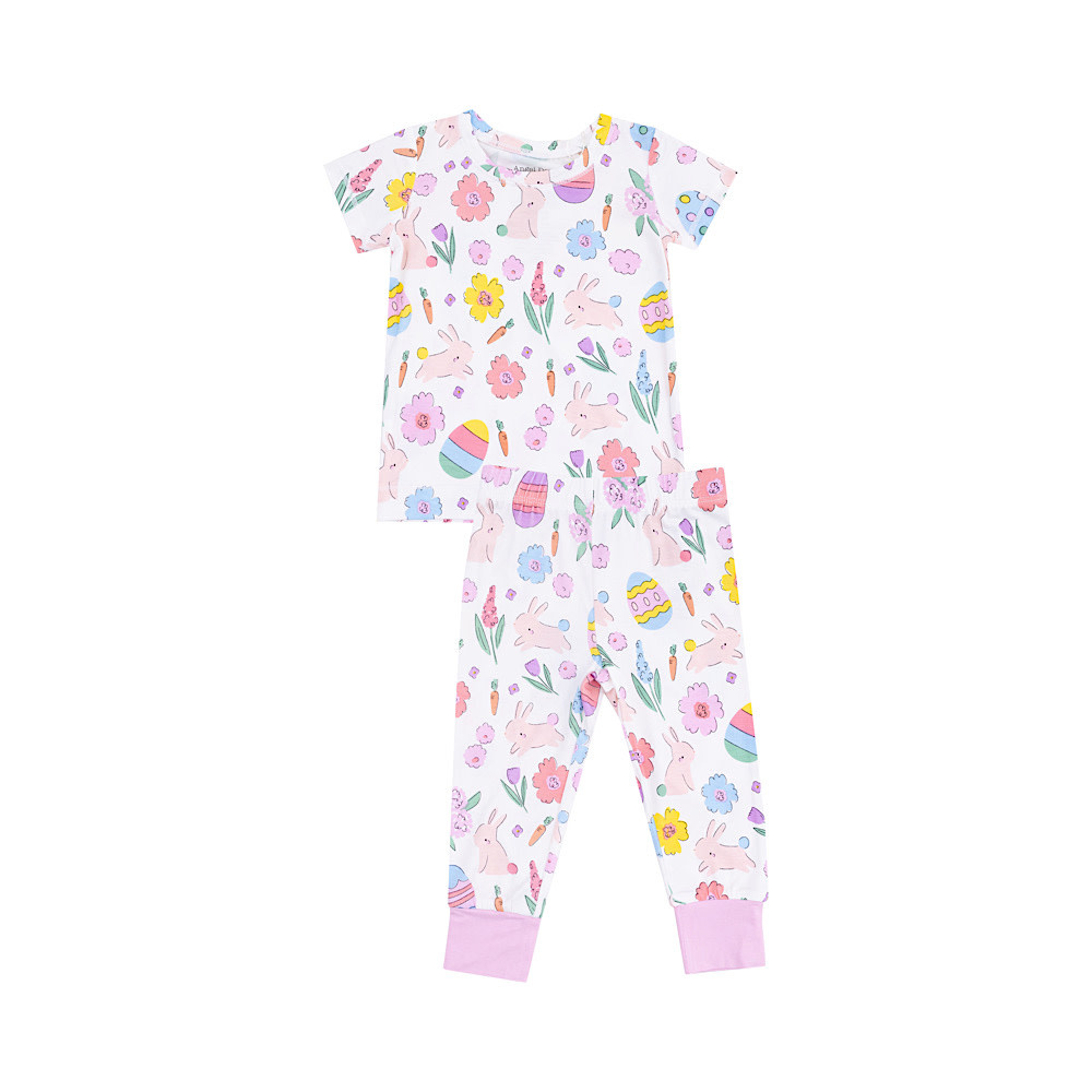 Angel Dear Short Sleeve Loungewear Set - Easter Bunnies