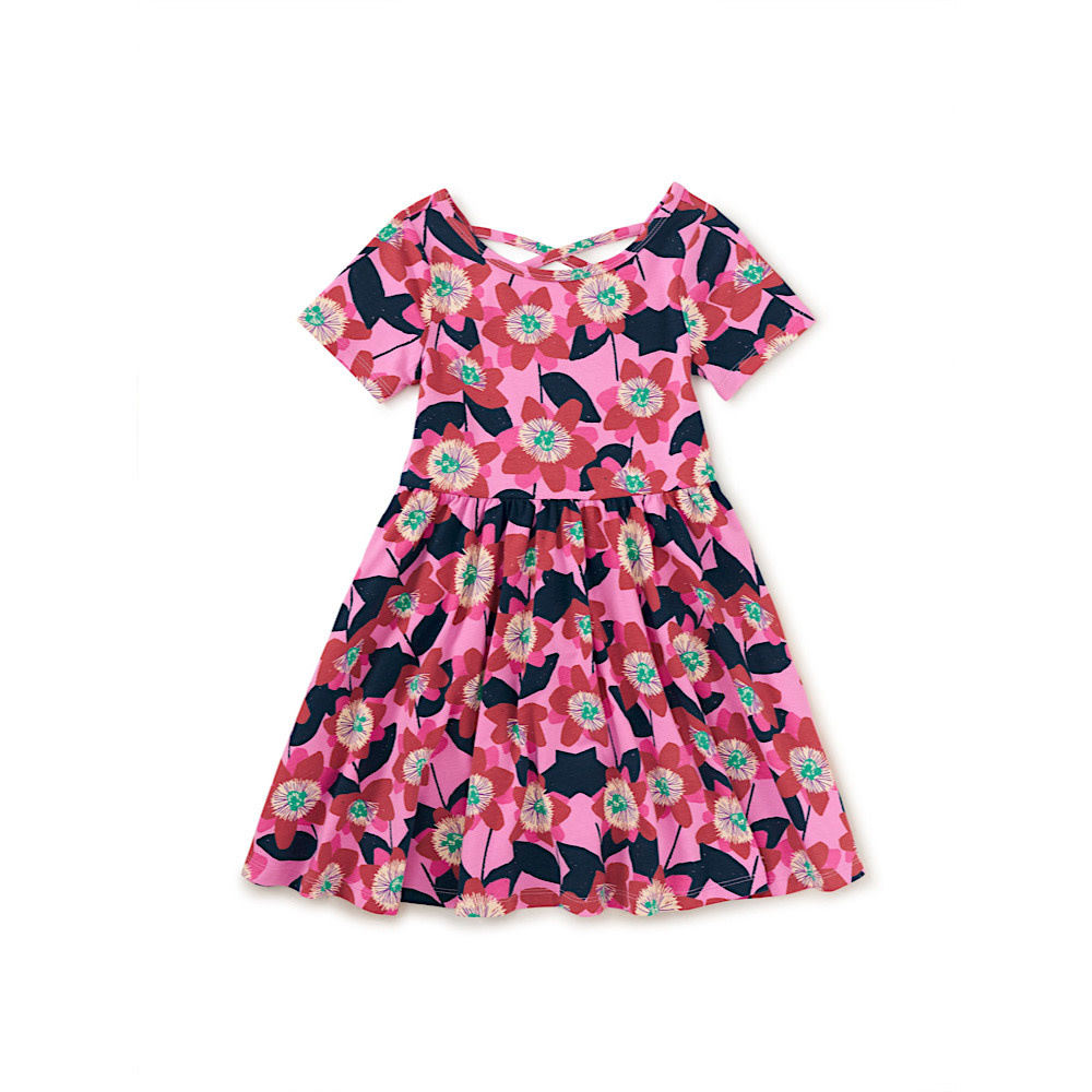 Tea Collection Short Sleeve Ballet Dress - Block Print Passion