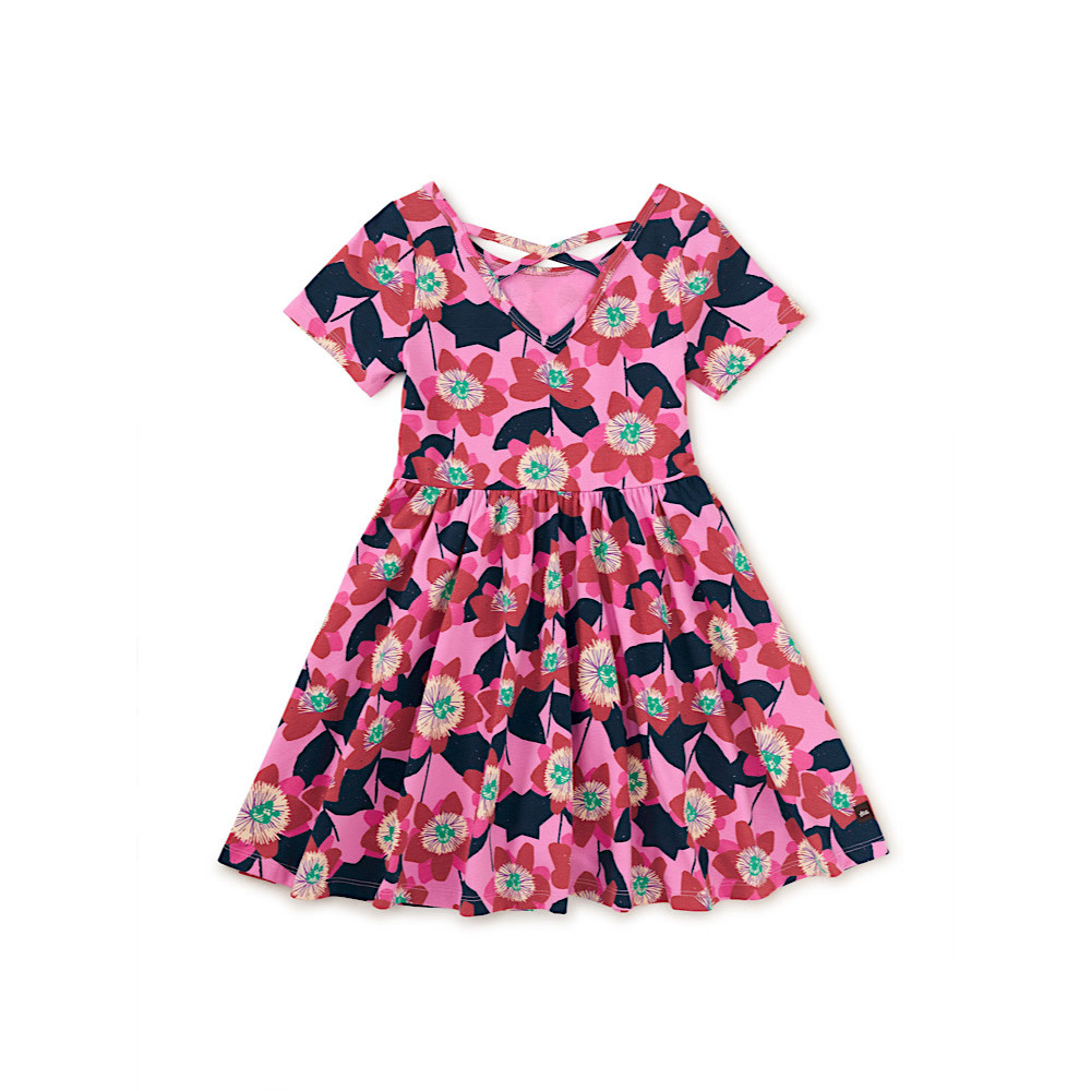 Tea Collection Short Sleeve Ballet Dress - Block Print Passion
