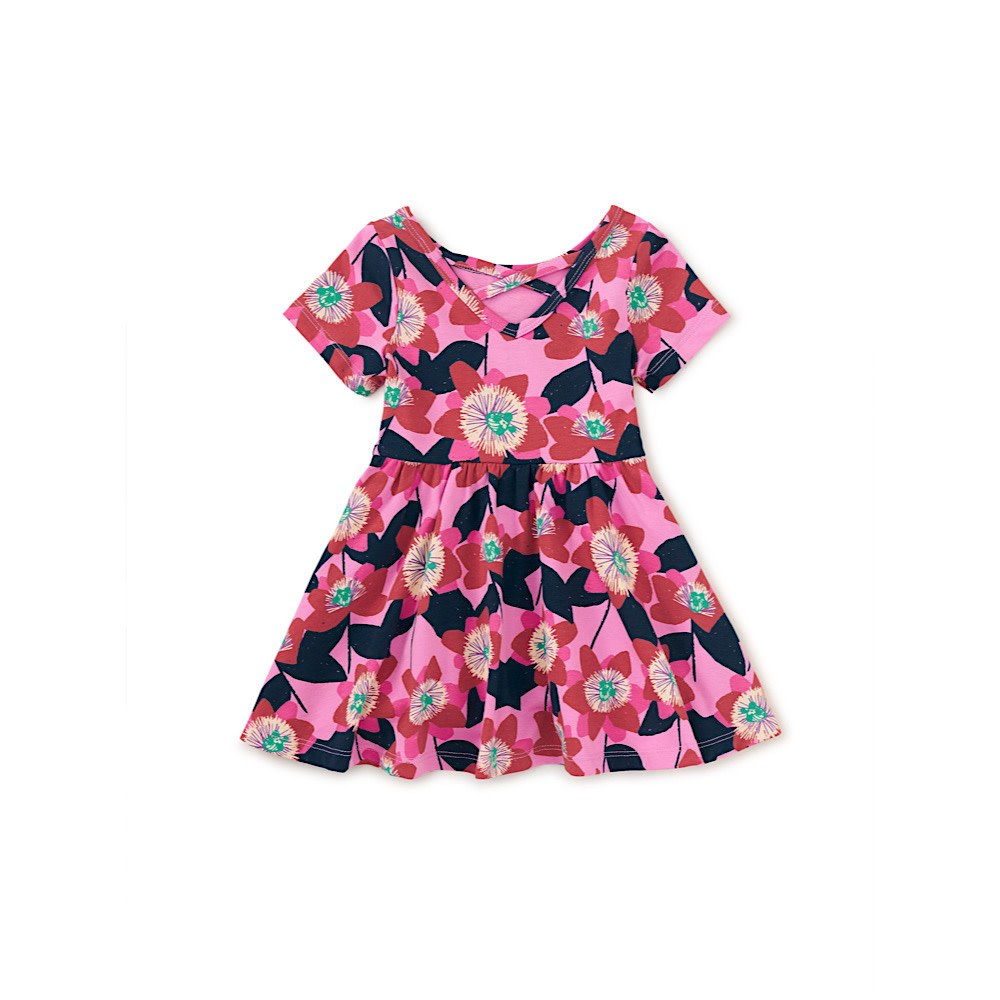 Tea Collection Short Sleeve Ballet Dress - Block Print Passion