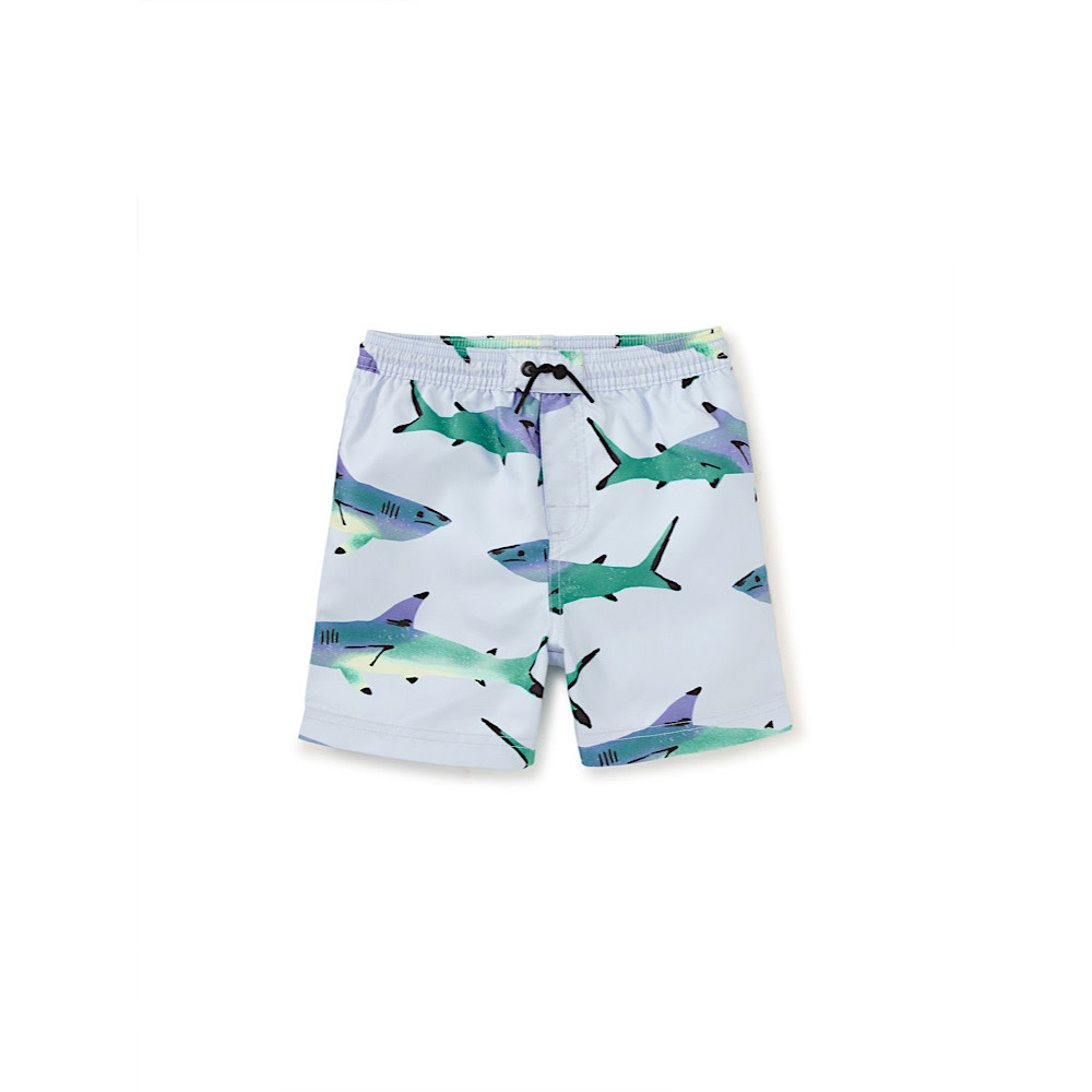 Tea Collection Mid-Length Swim Trunks - Painted Sharks
