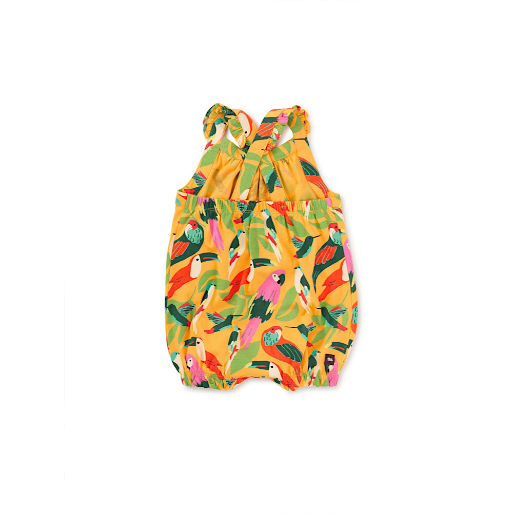 Tea Collection Cross-Back Baby Romper - Wild Birds