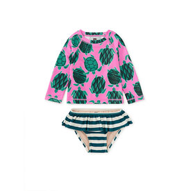 Tea Collection Tea Collection Rash Guard Baby Swim Set - Tiled Turtles