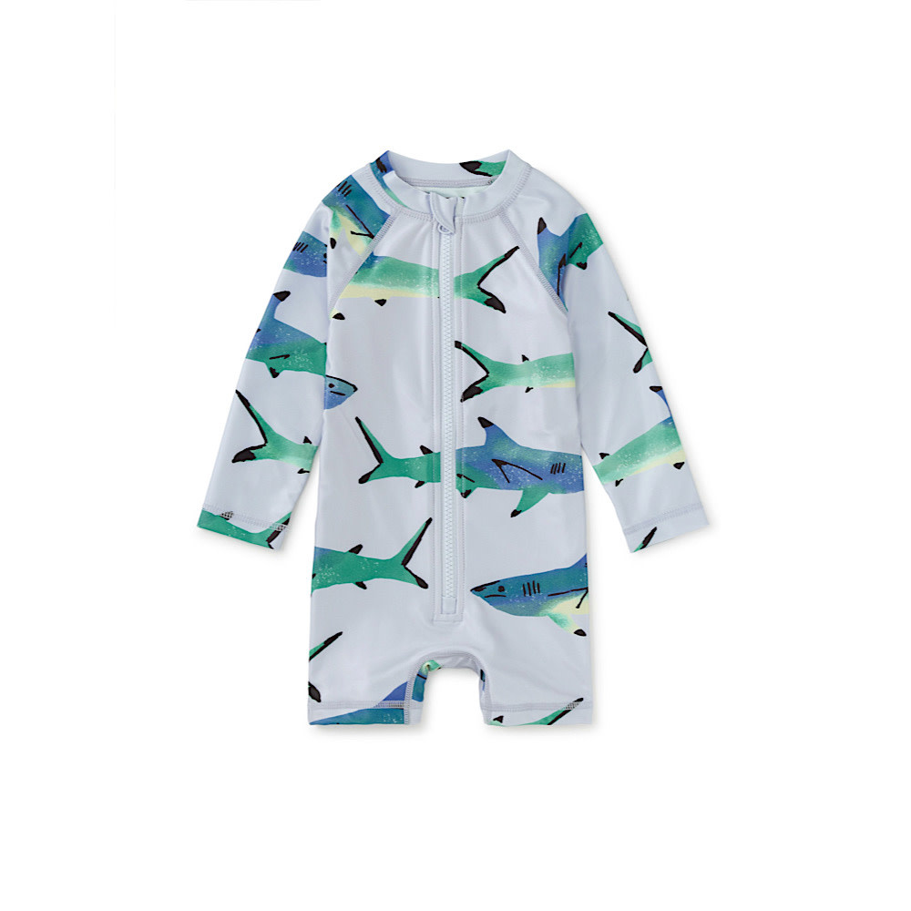 Tea Collection Tea Collection Rash Guard Baby Swimsuit - Painted Sharks