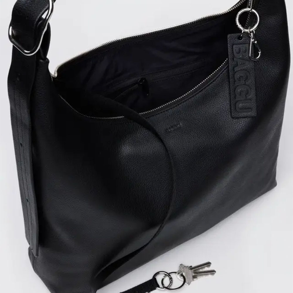 Baggu Recycled Leather - Shoulder Bag - Black
