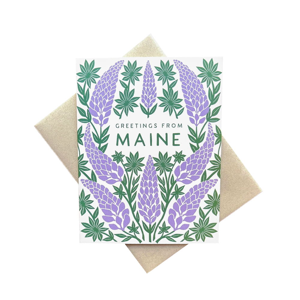 Katharine Watson Card - Greetings from Maine Lupine