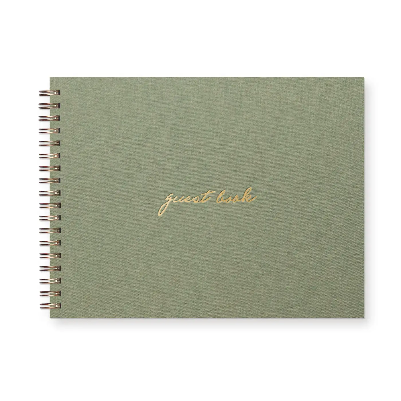 Ruff House Print Shop Linen Guest Book - Sage Green