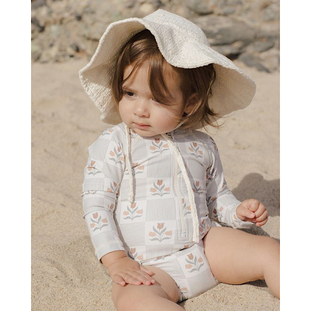 Rylee + Cru Swim Rashguard One-Piece - Garden Grid