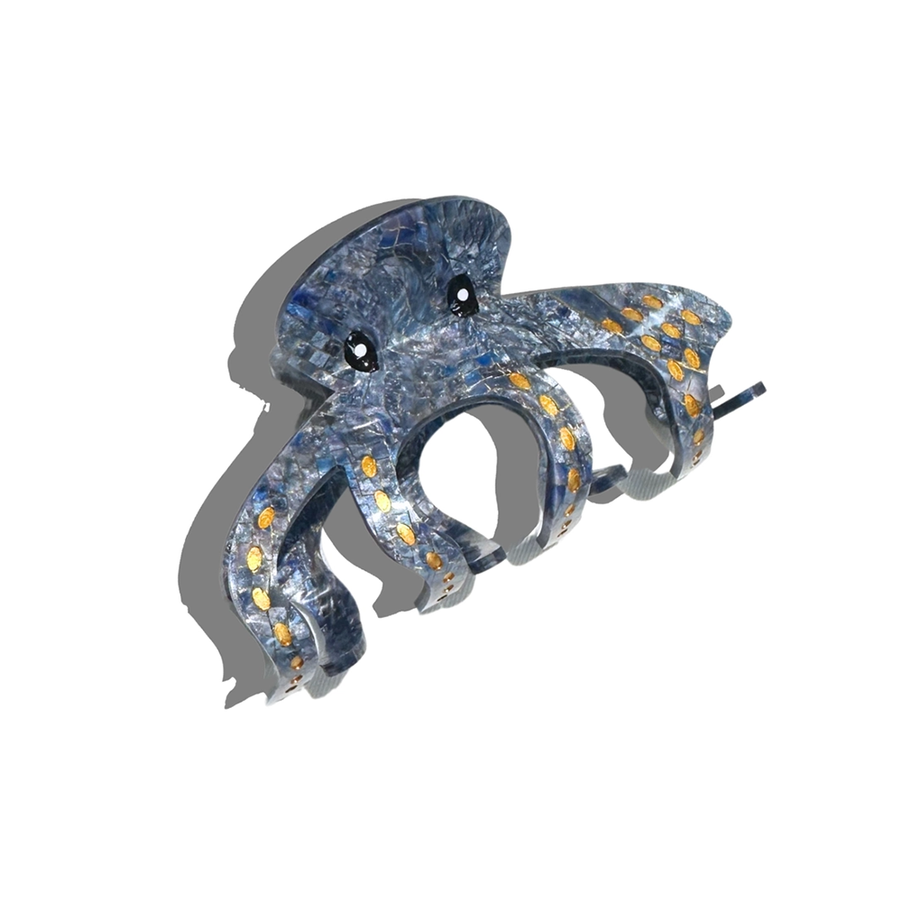 Solar Eclipse Octopus Claw Hair Clip - Blue