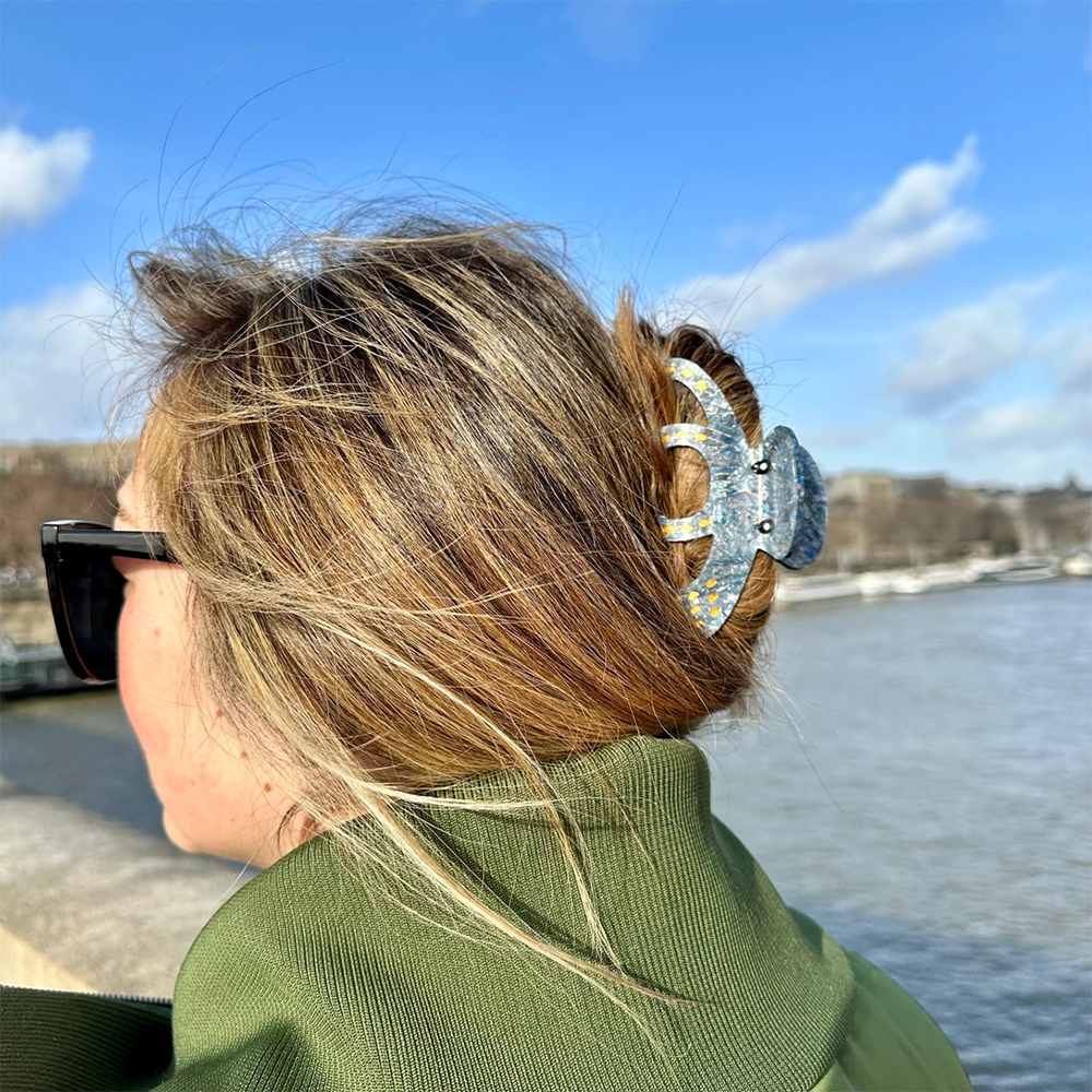 Solar Eclipse Claw Hair Clip - Octopus - Blue