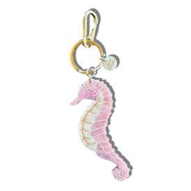 Solar Eclipse Bag Charm Keychain - Seahorse - Pink