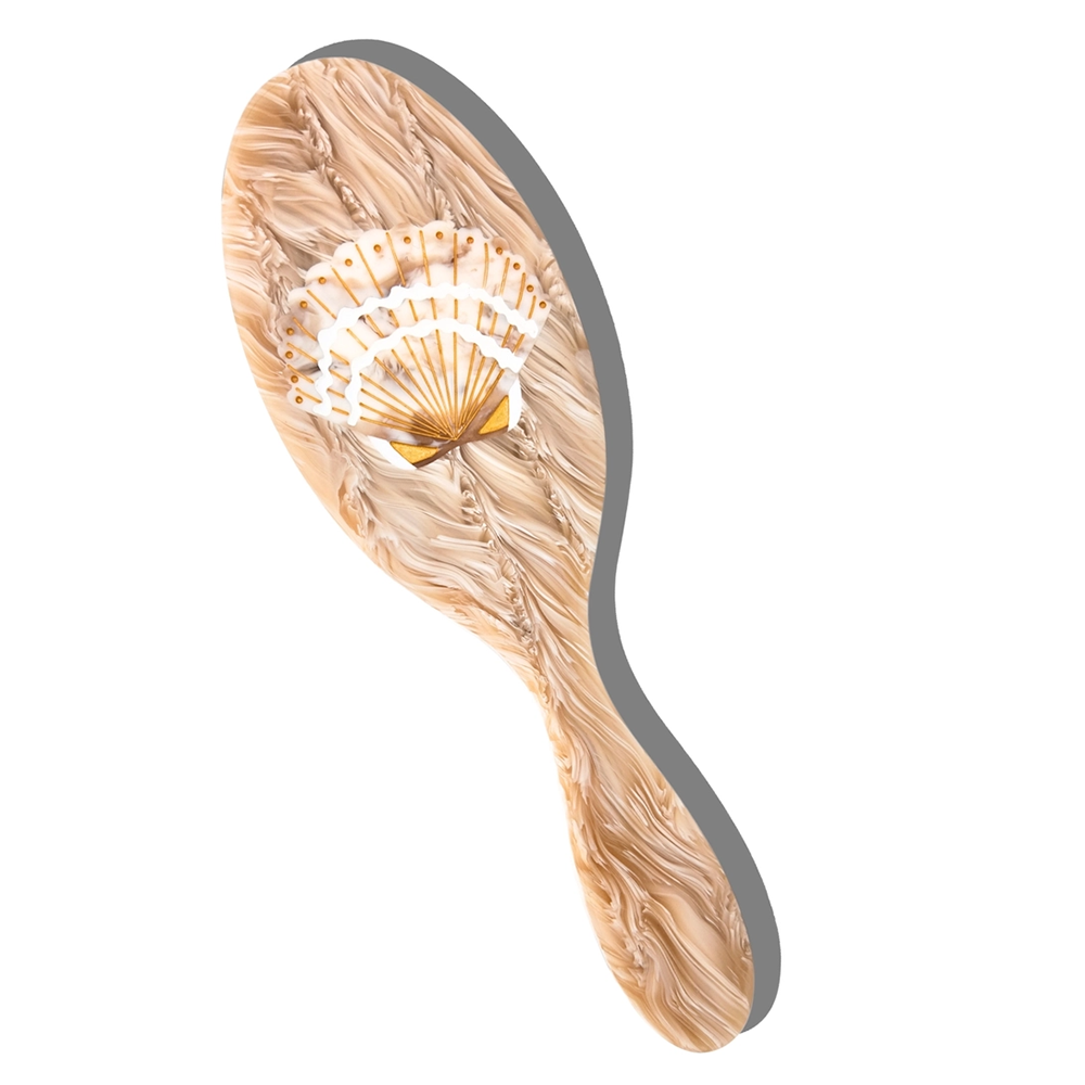Solar Eclipse Seashell Acetate 2-1 Daily Hair Large Brush