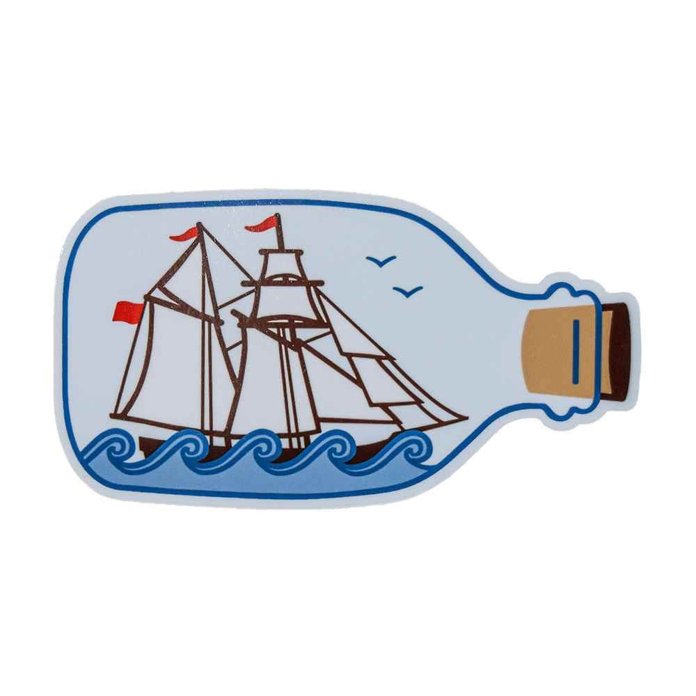 Quiet Tide Goods Vinyl Sticker - Ship in A Bottle