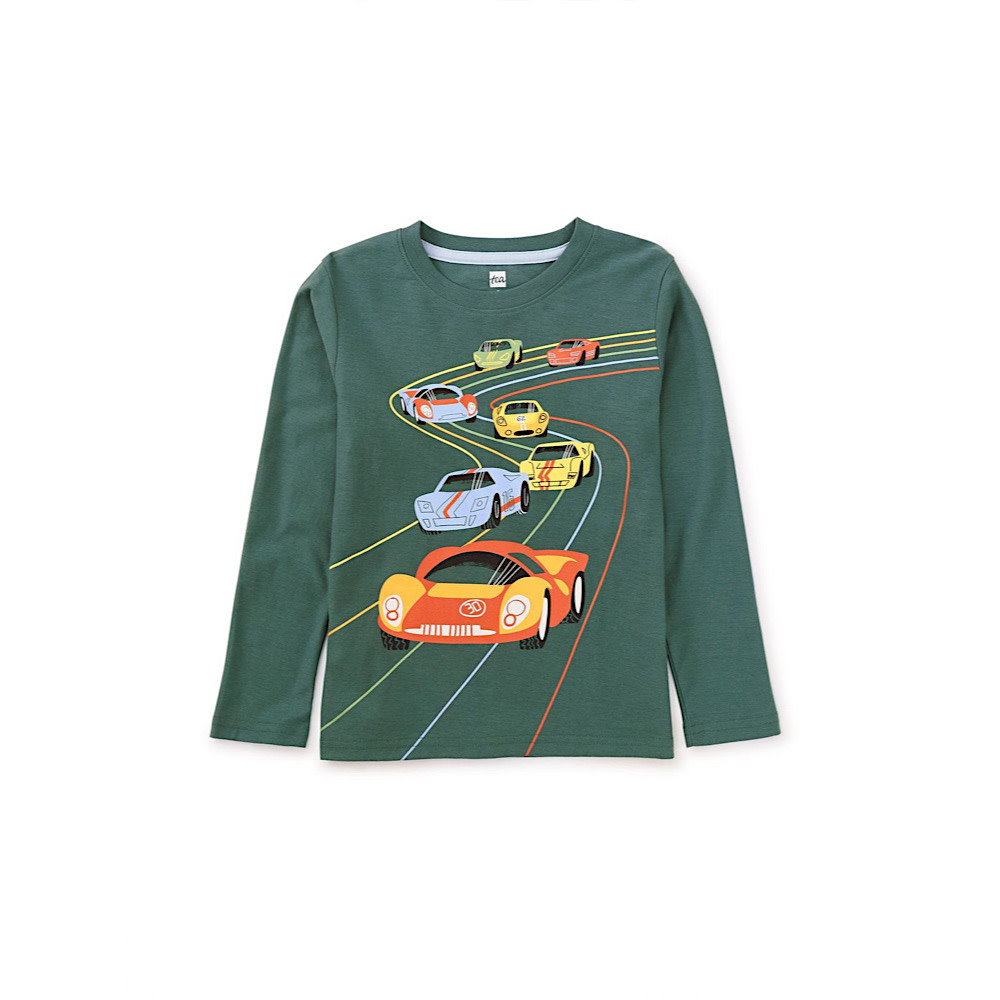 Tea Collection Le Mans Race Graphic Tee - Silver Pine