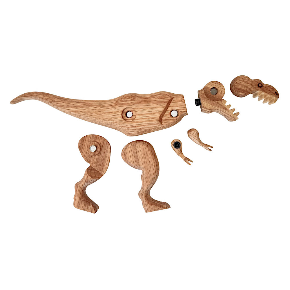 Wooden Dinosaur with Magnetic Joints - Tyrannosaurus