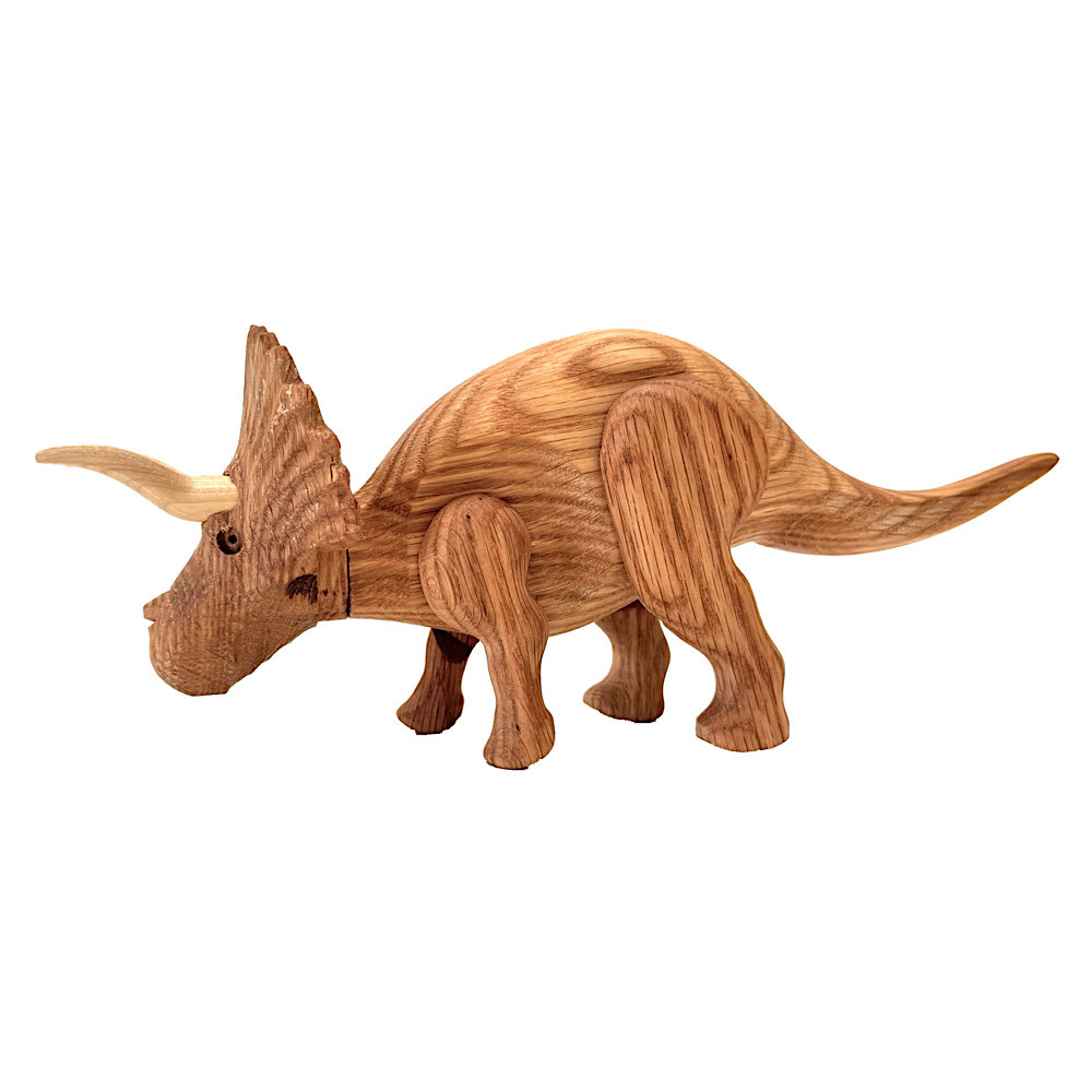 Wooden Dinosaur with Magnetic Joints - Triceratops