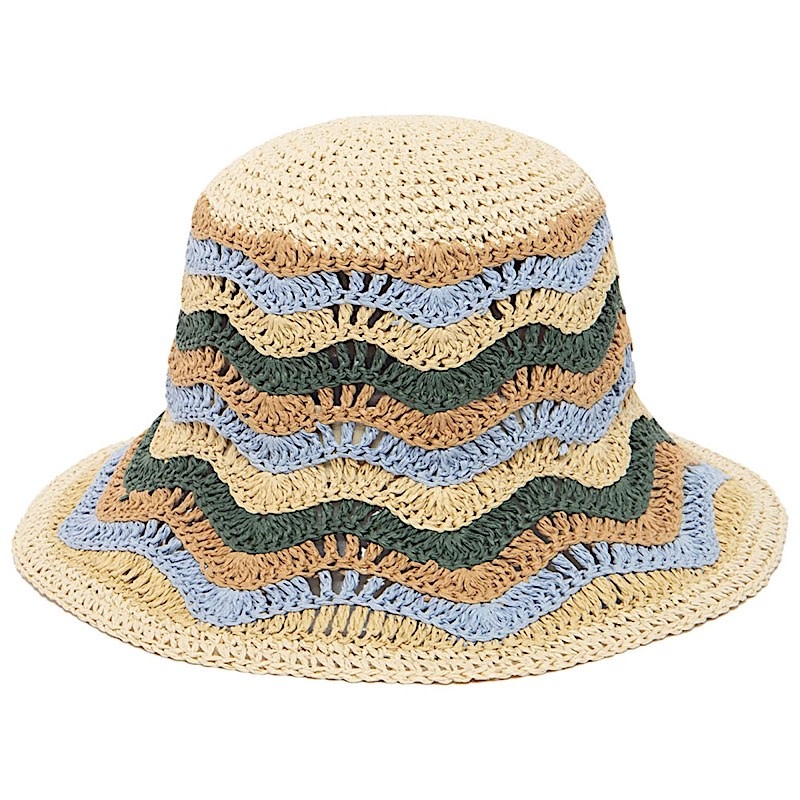 San Diego Hat Company Del Mar Bucket Hat - Natural/Blue