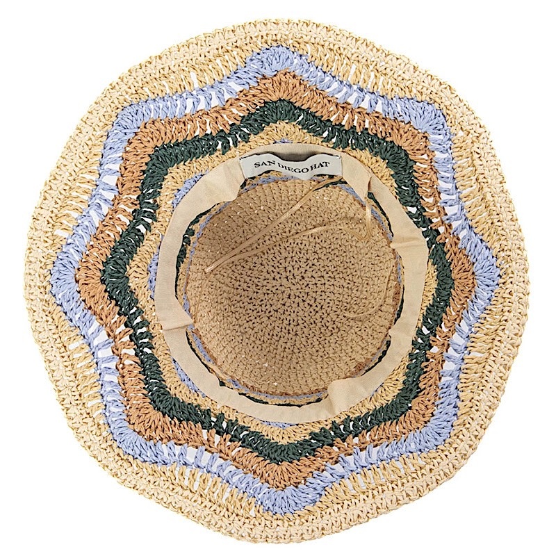 Del Mar Bucket Hat - Natural/Blue