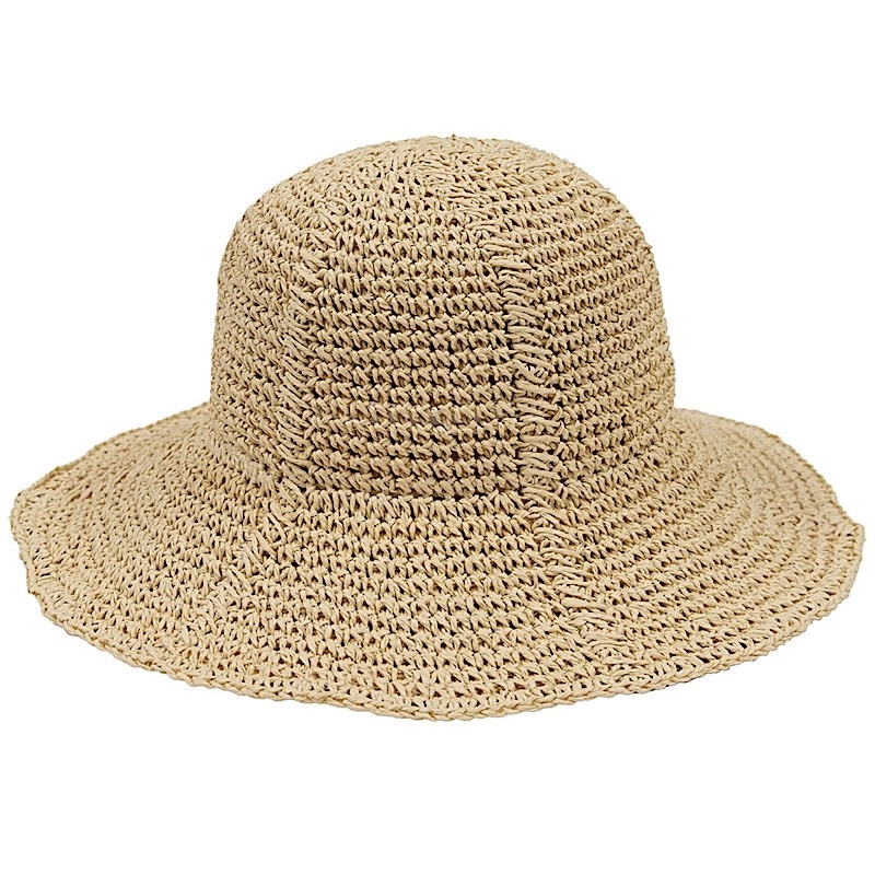 Paper Crochet Floppy Bucket Hat - Natural
