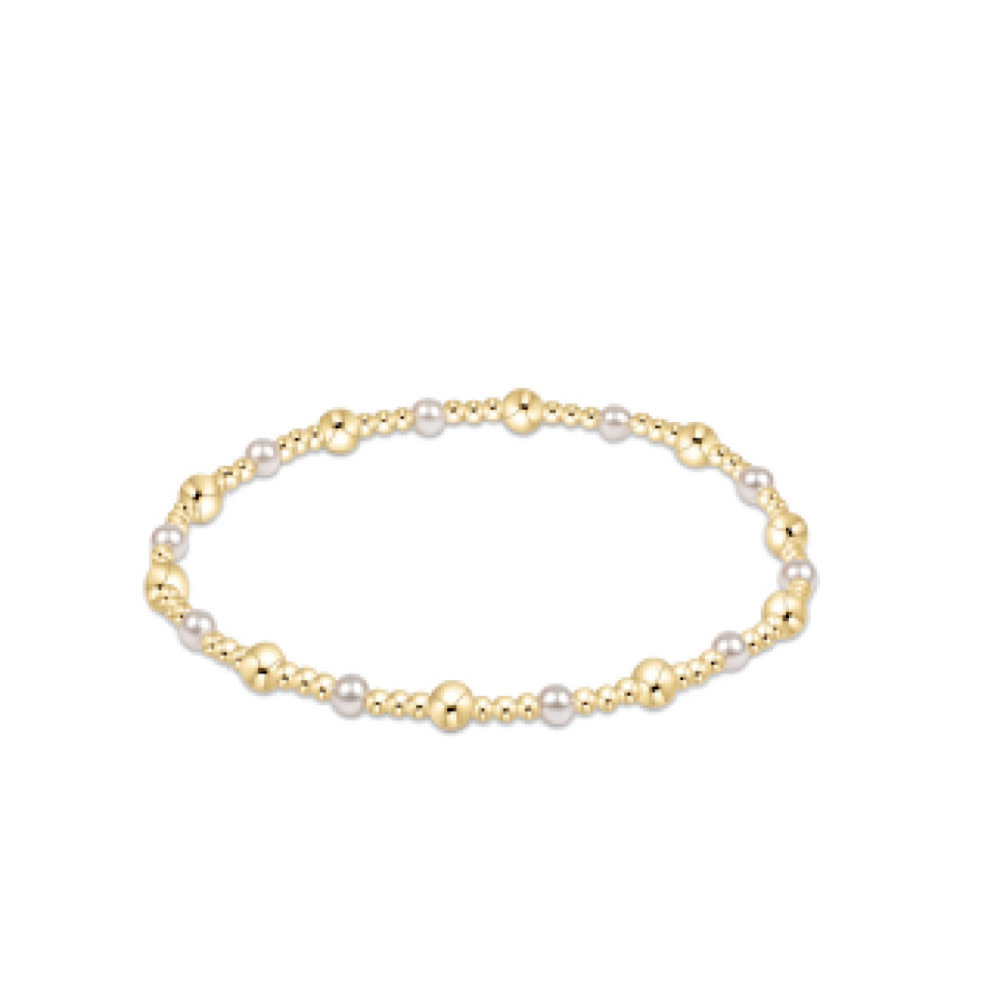 ENewton Gold Pearl Pattern Bracelet - Sincerity Pearls - 4mm