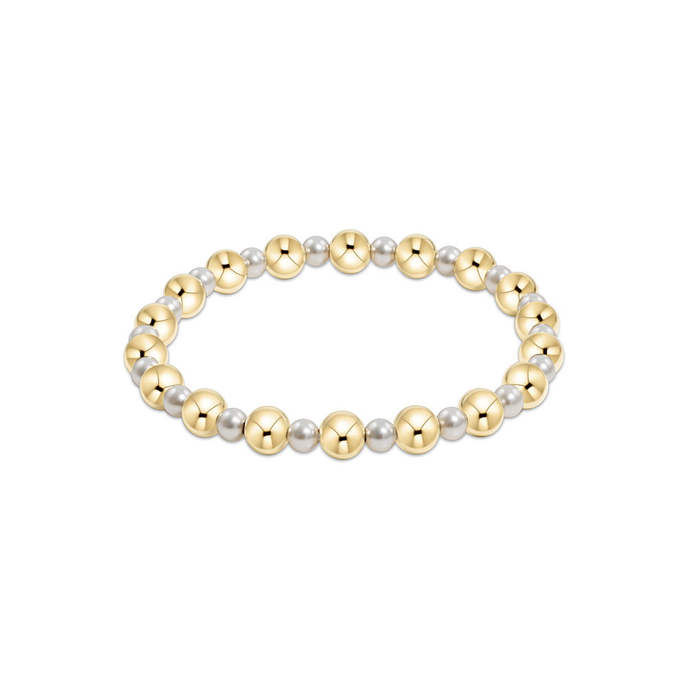 ENewton Gold Pearl Pattern Bracelet - Grateful - 6mm