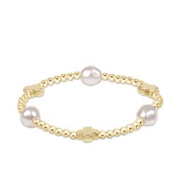 ENewton ENewton Signature Gold Cross Bracelet - Pearl Pattern - Admire - 3mm