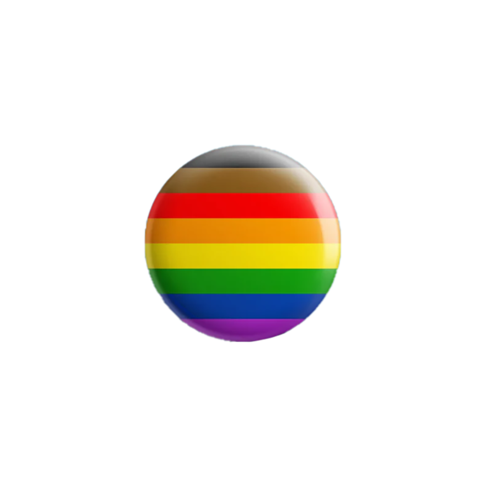 Quiet Tide Goods 1 Inch Pin - Philadelphia Pride Flag