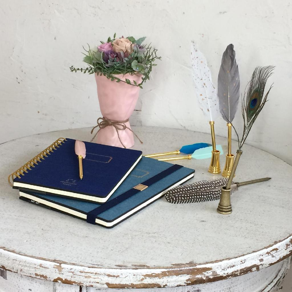 Quill Ballpoint Pen & Stand - Lavender Gold