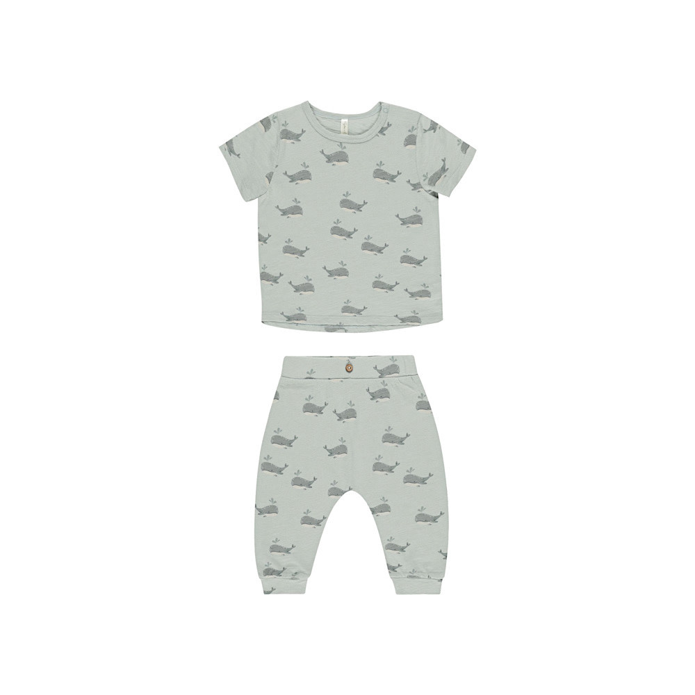 Rylee + Cru Tee + Slouch Pant Set - Whales